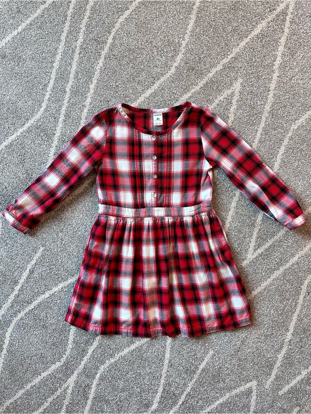 Carter’s Red Plaid Flannel Dress 4T